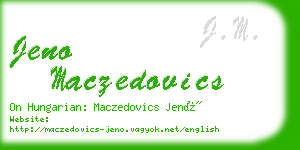 jeno maczedovics business card